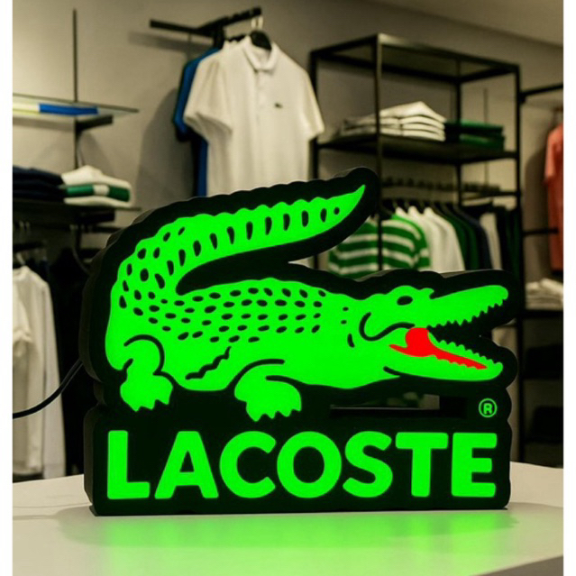 Luminária LED Neon Lacoste Crocodilo Letreiro Placa Decoração Gamer Quarto Loja