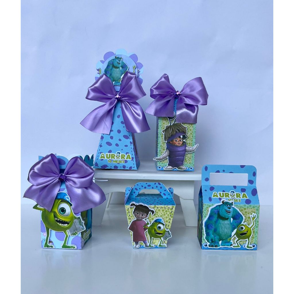 Kit Festa - Lembrancinhas Personalizadas Monstros SA - Caixinha Personalizada - Papelaria Personalizada