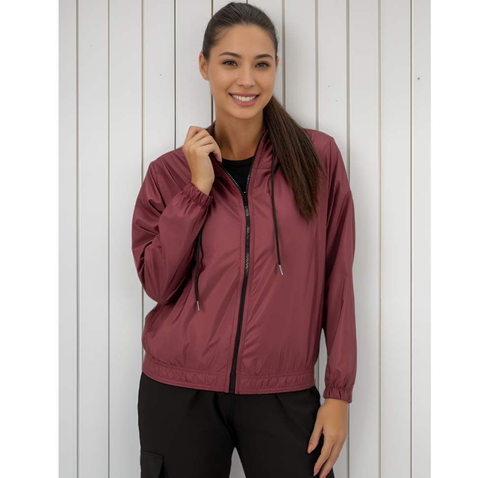 Jaqueta Corta Vento Feminina Para Inverno Frio Motoqueira Lisa Basic Confortável Secagem R...
