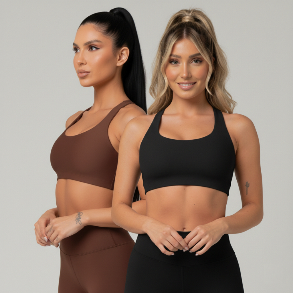 Kit 2 Top Academia Fitness Feminino Sem Bojo Suplex Treino Nadador em Oferta na Shopee