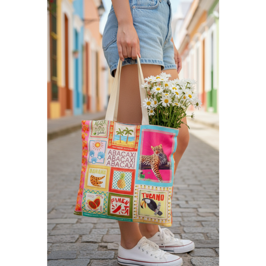 Bolsa Sacola Para Praia Ecobag Feminina Transaversal Lançamento Blogueira