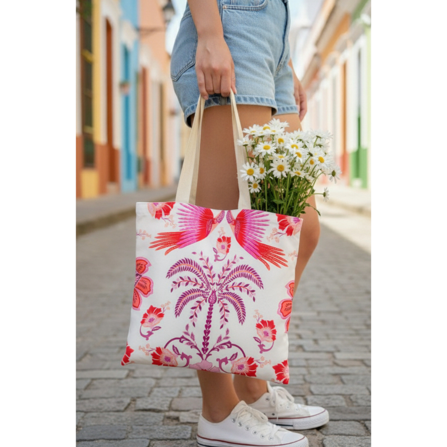 Sacola Ecobag Bolsa Feminina Transversal Ecobag Estampa Verão Praia 2026