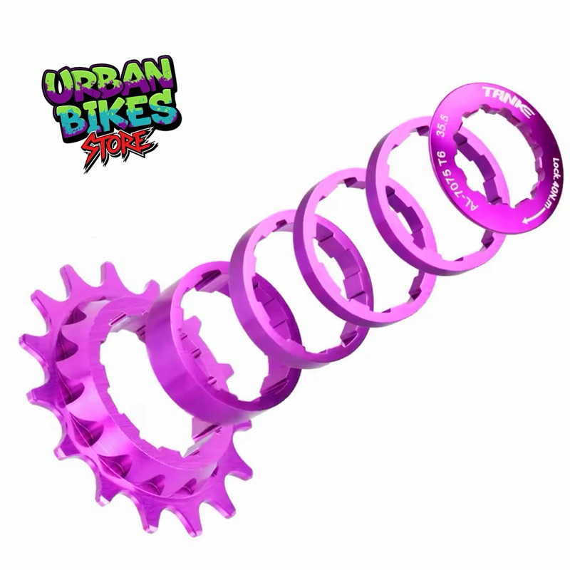 Kit single Tanke conversor Cog Adaptador Cassete Catraca k7 Bicicleta Bike Freeride  (🇧🇷PRODUTO NO BRASIL🇧🇷)