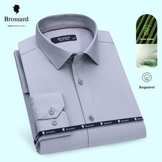 Camisa Masculina Estilosa Manga Longa Slim Tecido de Sensação Fresca Que Proporciona Resfriamento em Oferta na Shopee