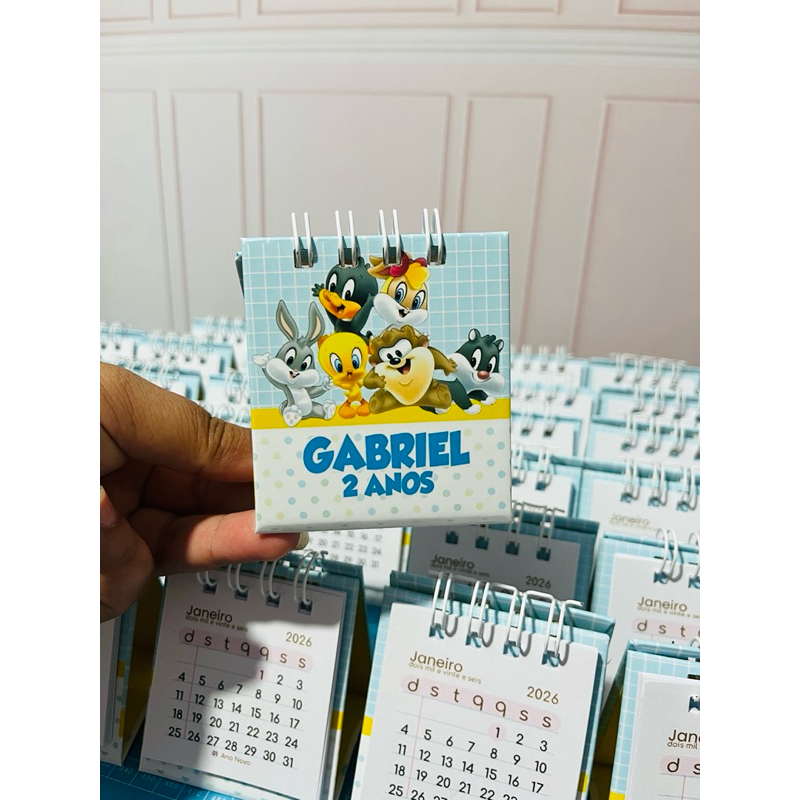 10 Mini Calendário 2026/2027 Personalizado – Lembrancinha de Aniversário, Brinde Criativo e Exclusivo