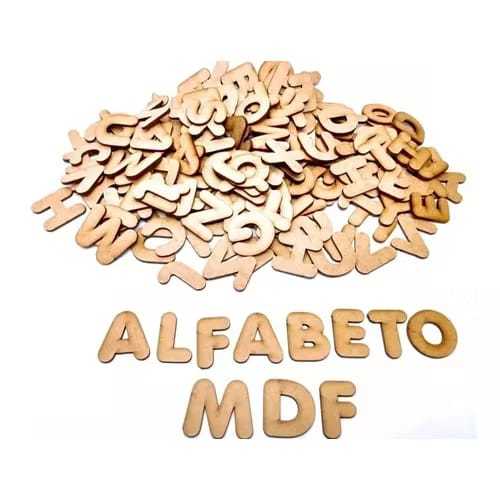 kit 4 Alfabetos Educativos com 26 letras em MDF (Madeira) 104 peças em Oferta na Shopee