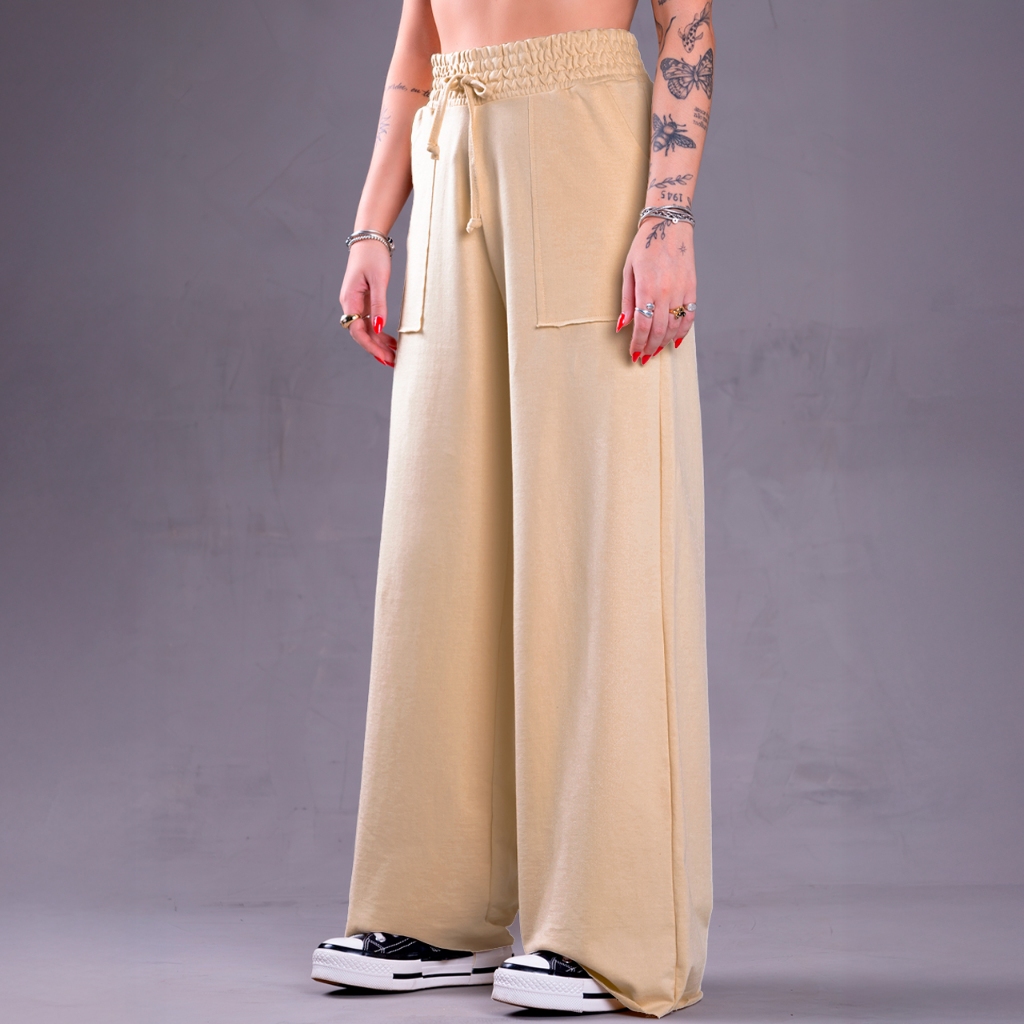 Calça Pantalona Feminina Alfaiataria Premium COM BOLSO - Social Cintura Alta - Tendencia Wide Leg Elegante - PROMOÇÃO