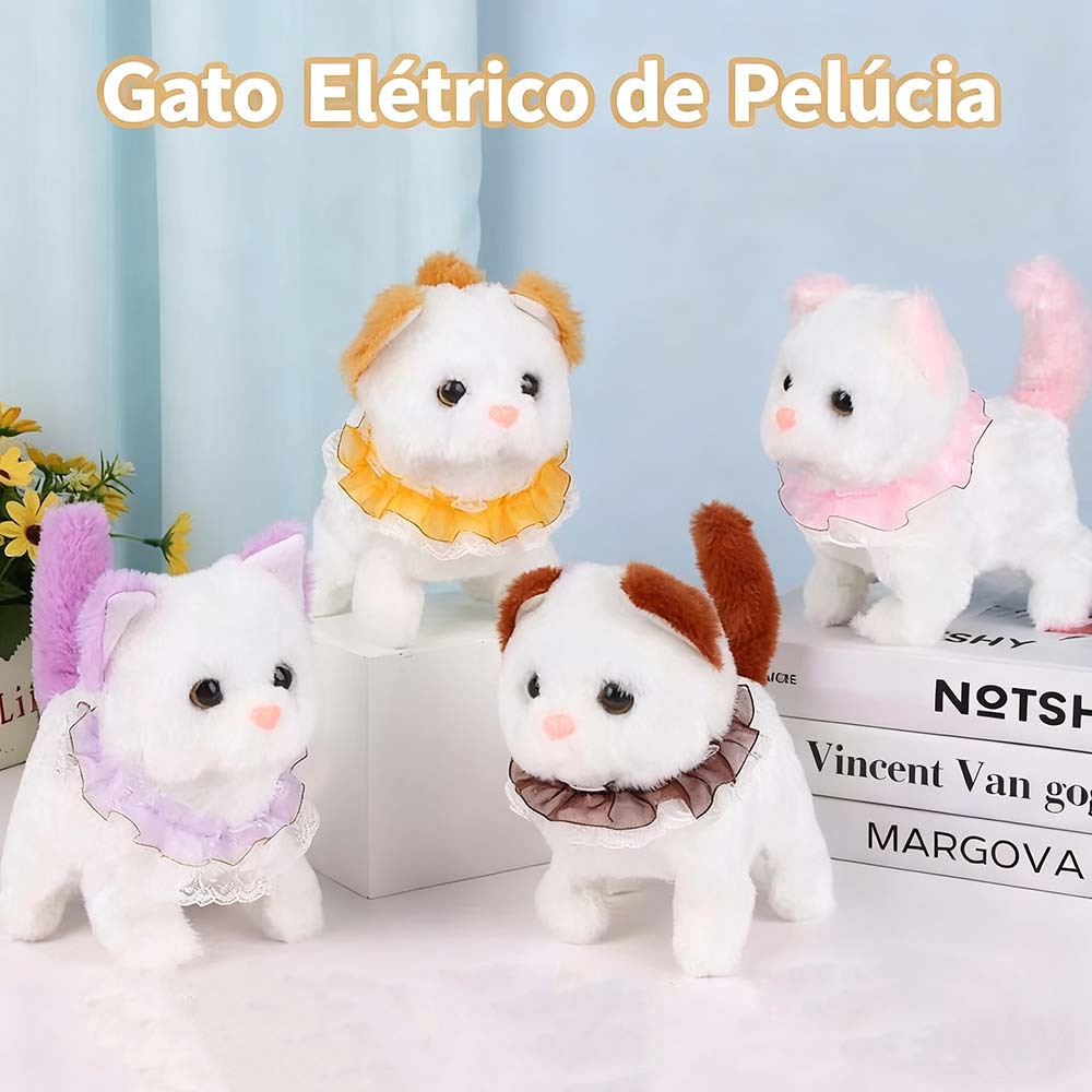 Gato Elétrico de Pelúcia Interativo: Diversão Garantida para Crianças em Oferta na Shopee