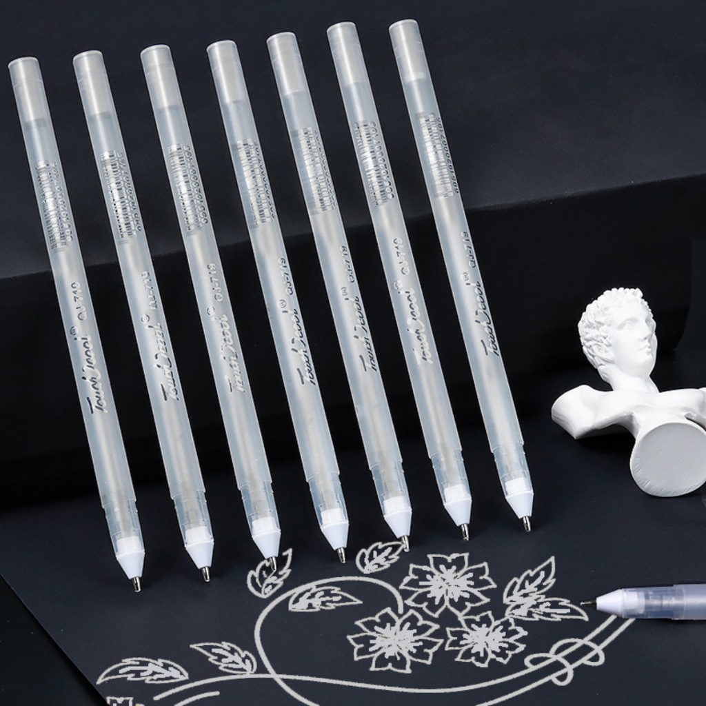 Caneta de Destaque Branca! Amassável e Empilhável, Transição Natural de Cor na Pintura