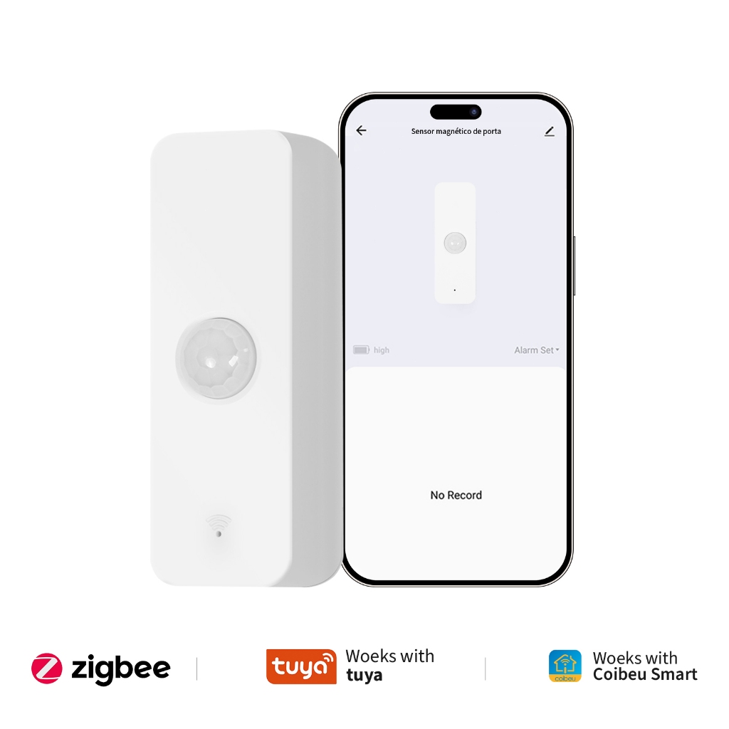 COIBEU Sensor De Movimento WiFi Zigbee PIR Para Casa Inteligente Detector De Humano Tuya