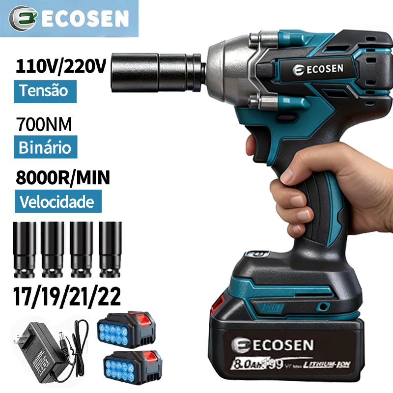 Chave De Impacto Parafusadeira Reforçada Portátil 1/2" 21v  Carregador Bivolt em Oferta na Shopee