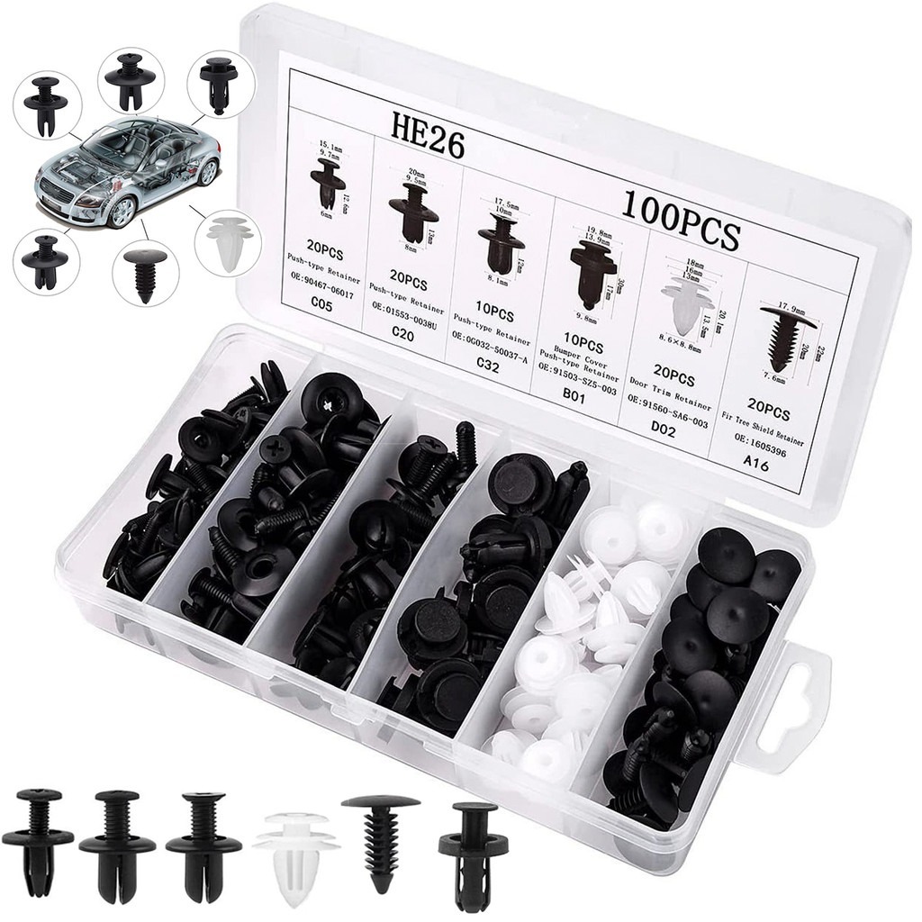 Kit 100 130 650 Presilhas Grampos Fixadores Carro Veiculo Parabarro Escolha a Quantidade!