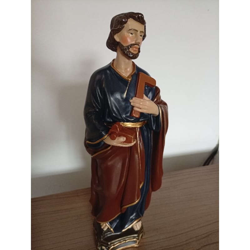Imagem de São José Operário Gesso 30 cm arte sacra pintura artesanal