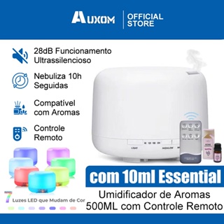 Umidificador Difusor Aromatizador 500ml Ultrassônico Estilo Branco com Led 7 cores com controle em Oferta na Shopee