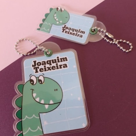 Chaveiro Tag Dino Verde Personalizado – Identificação Escolar para Mochila Bolsa Estojo Infantil em Oferta na Shopee