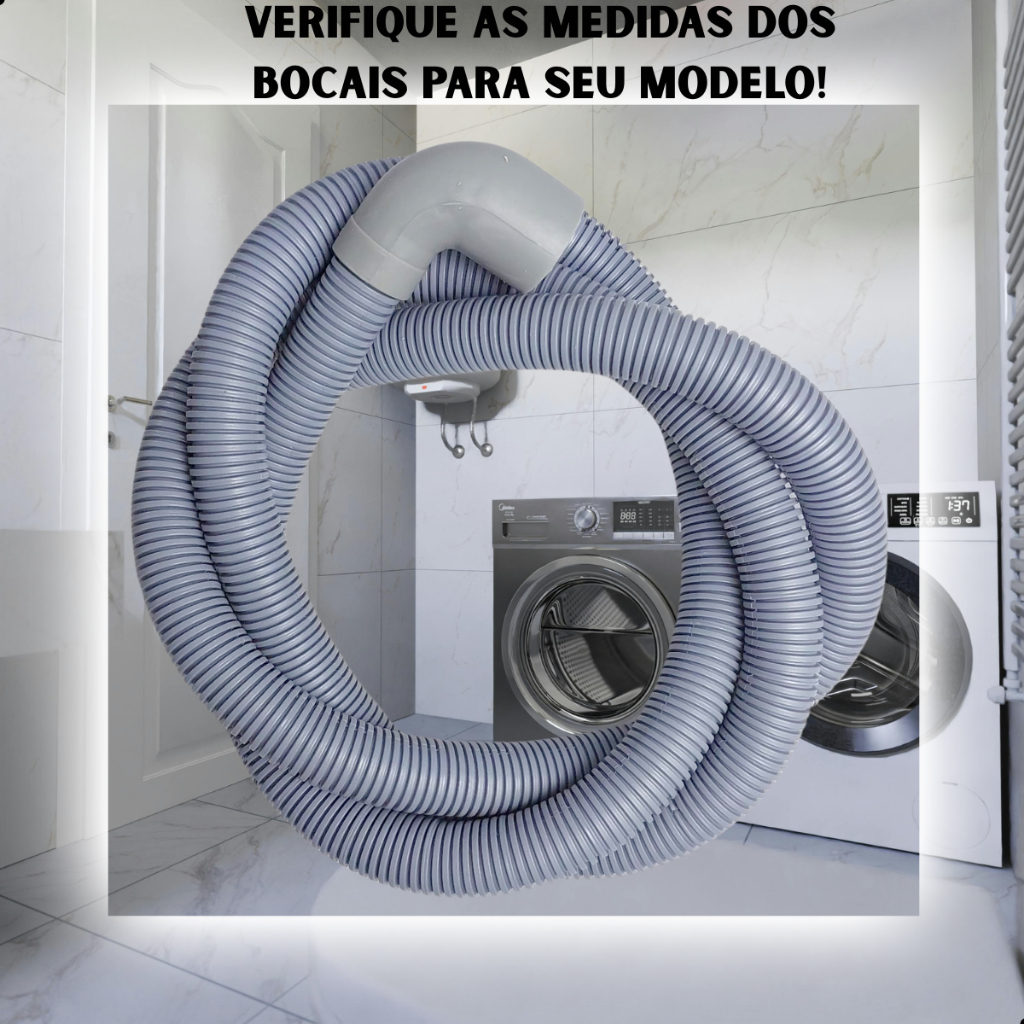 Mangueira drenagem Saída De Água Lava e seca para Electrolux LG 2,10 metros 21mm
