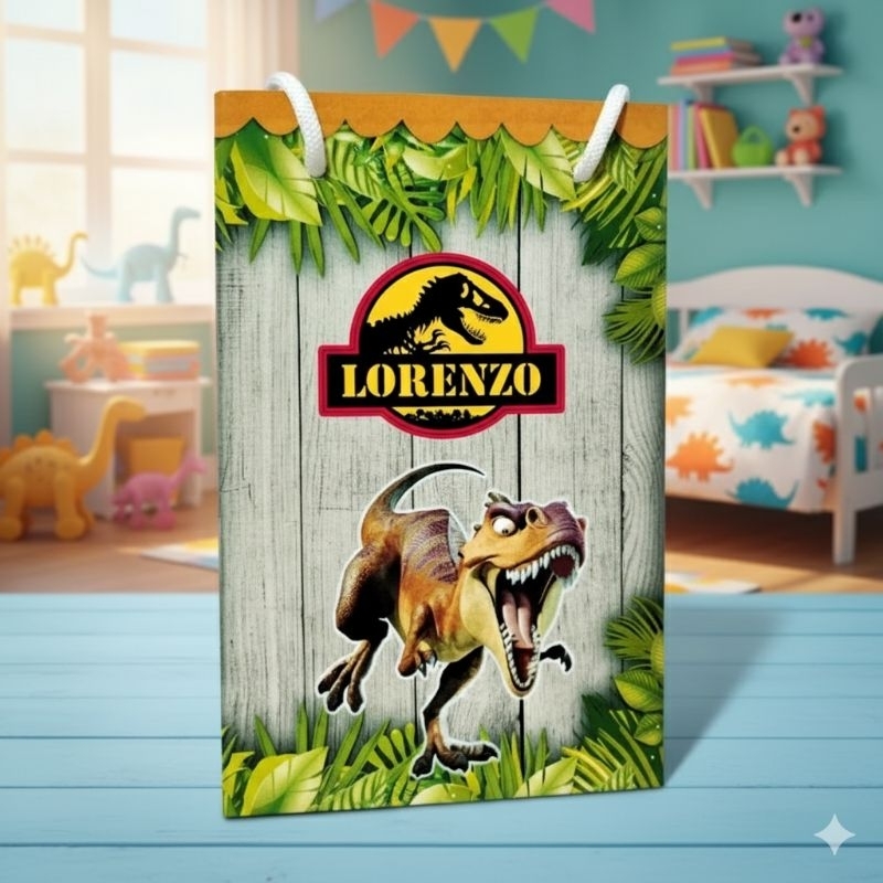 Sacolinha Surpresa Personalizada Lembrancinha de Aniversário Dinossauro Jurassic Festa Infantil em Oferta na Shopee