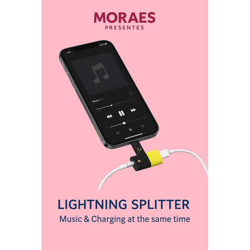 🔌 Adaptador Lightning Splitter – 2 em 1 para iPhone