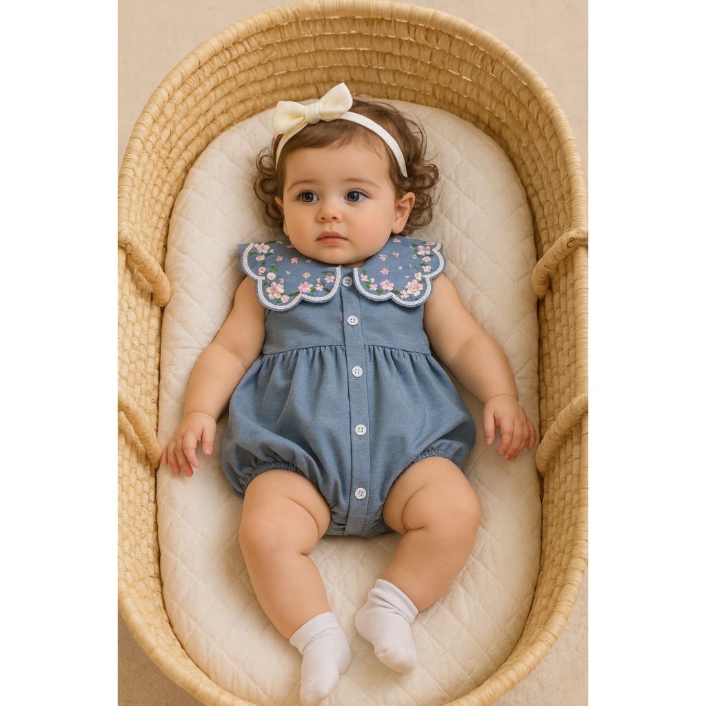 Jardineira jeans bebê Isadora