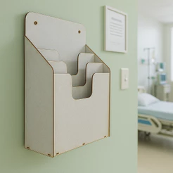 Porta Prontuario e Documentos A4/ organizador para folhas sulfite A4 Com 3 Baias Em Mdf