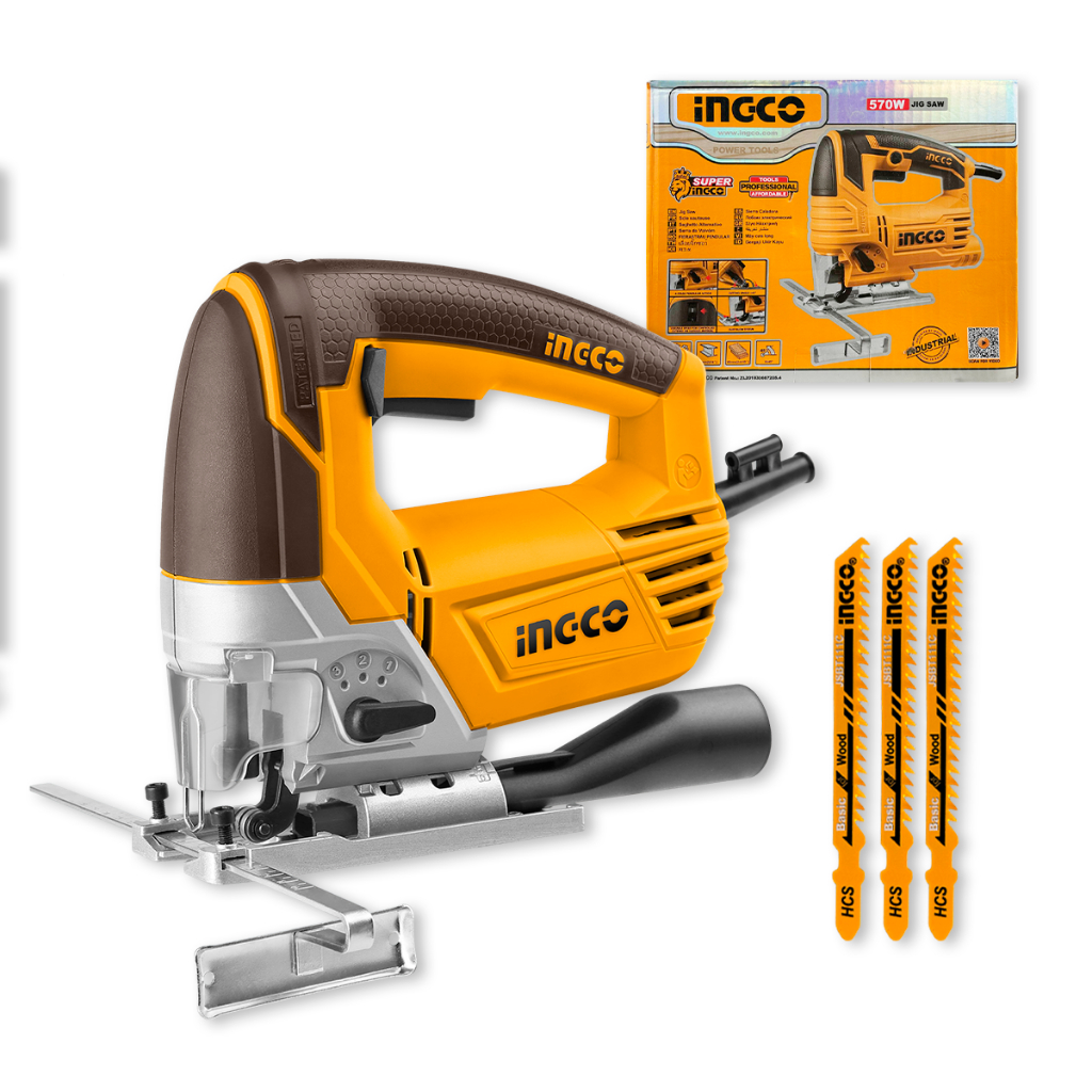 Serra Tico Tico Ingco 570W Corte 65mm para Madeira e Metal com 3 Lâminas e Ajuste de Velocidade