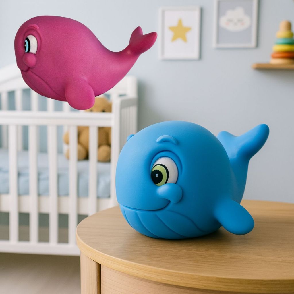 KIt Brinquedo de Banho Infantil Baleia em Vinil Macio Bebê Menino Menina