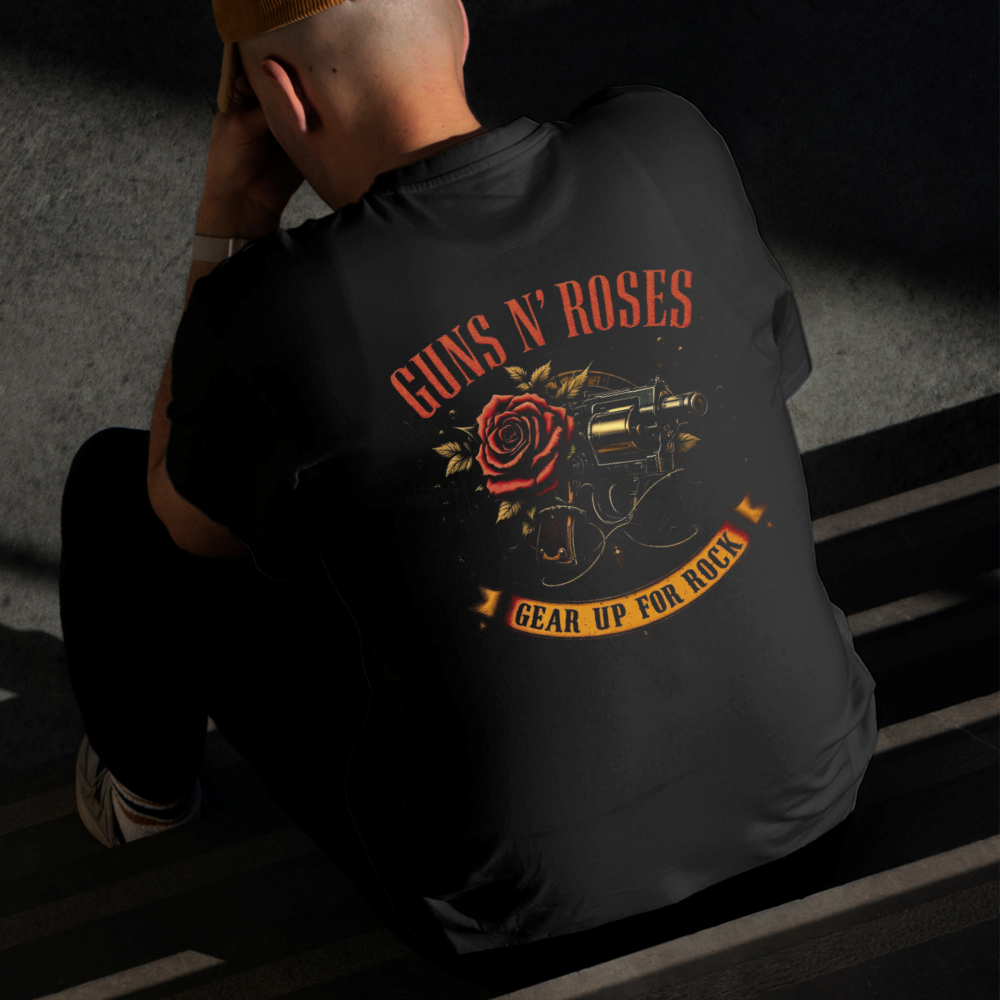 Camiseta Masculina Estampada Guns N' Roses 100% Algodão Estilo Conforto Diário Do Tamanho P ao GG