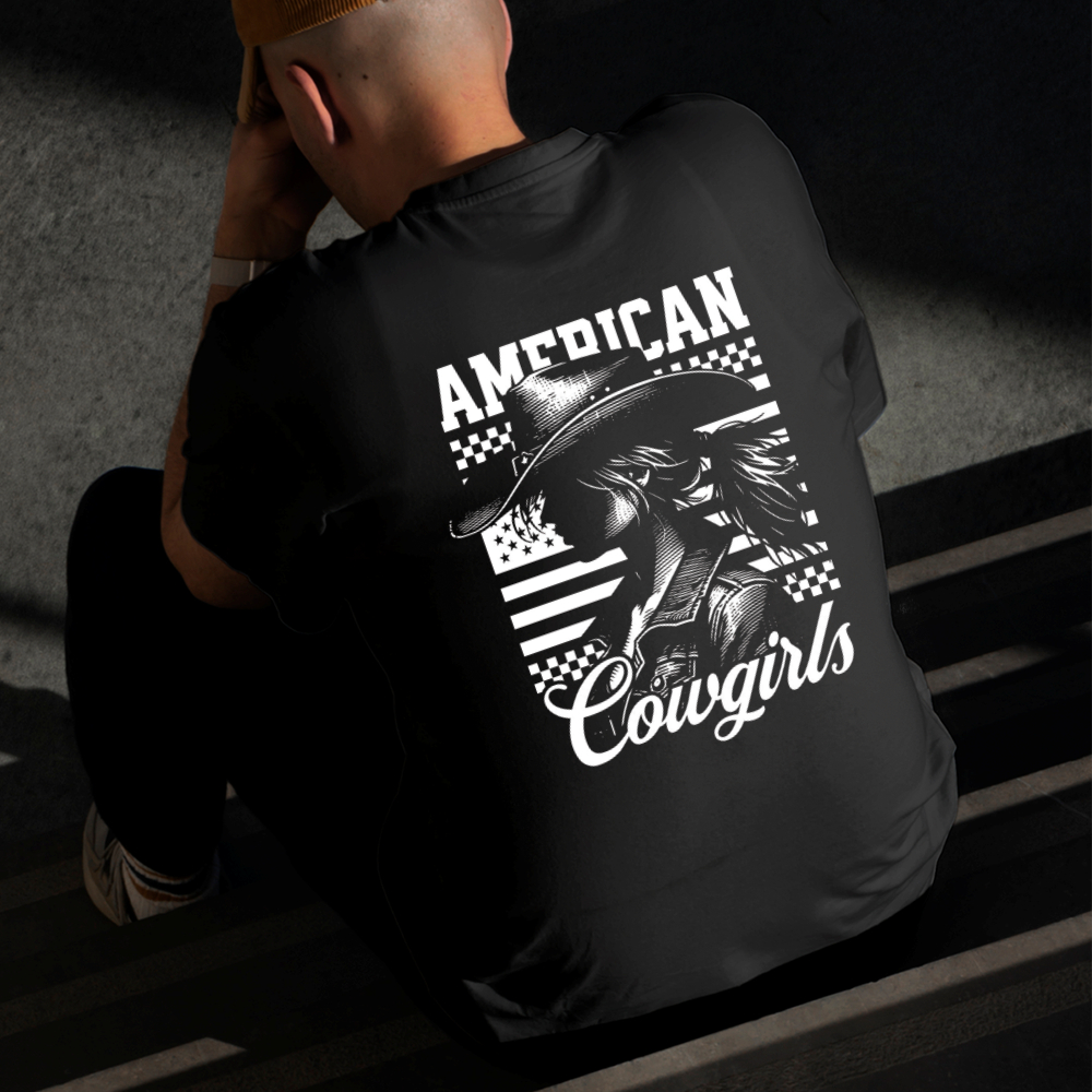 Camiseta Masculina Estampada Vaqueira 100% Algodão Estilo Conforto Diário Do Tamanho P ao GG