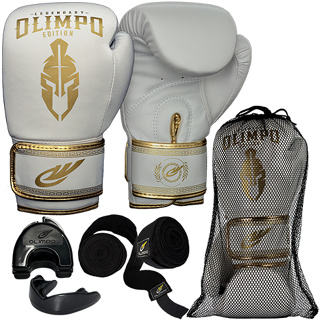 Luva De Boxe Muay Thai + Bandagem 5M + Bucal + Case Kickboxing  Legendary Edition Olimpo Esportes em Oferta na Shopee