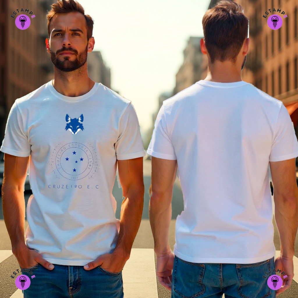 Camisa Camiseta Adulto Mafia Azul Cruzeiro Time Futebol Blusa 100% Algodão Premium Adulto Unissex