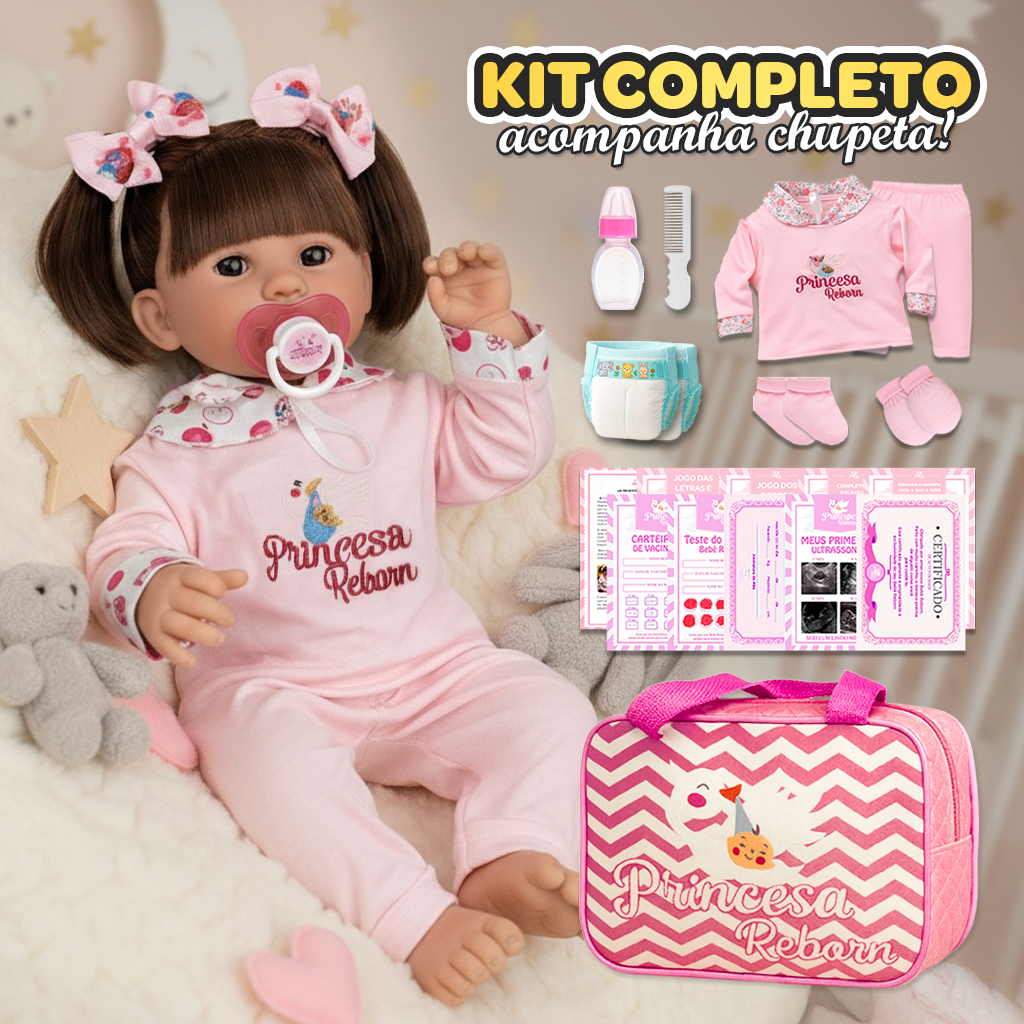 Boneca Bebê Reborn Silicone Real + Itens Bolsa Maternidade Promoção!