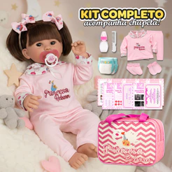 Boneca Bebê Reborn Silicone Realista + Itens Bolsa Maternidade