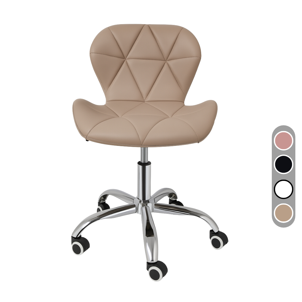 Cadeira Eiffel Slim Giratória com Estofado Penteadeira Base Cromada