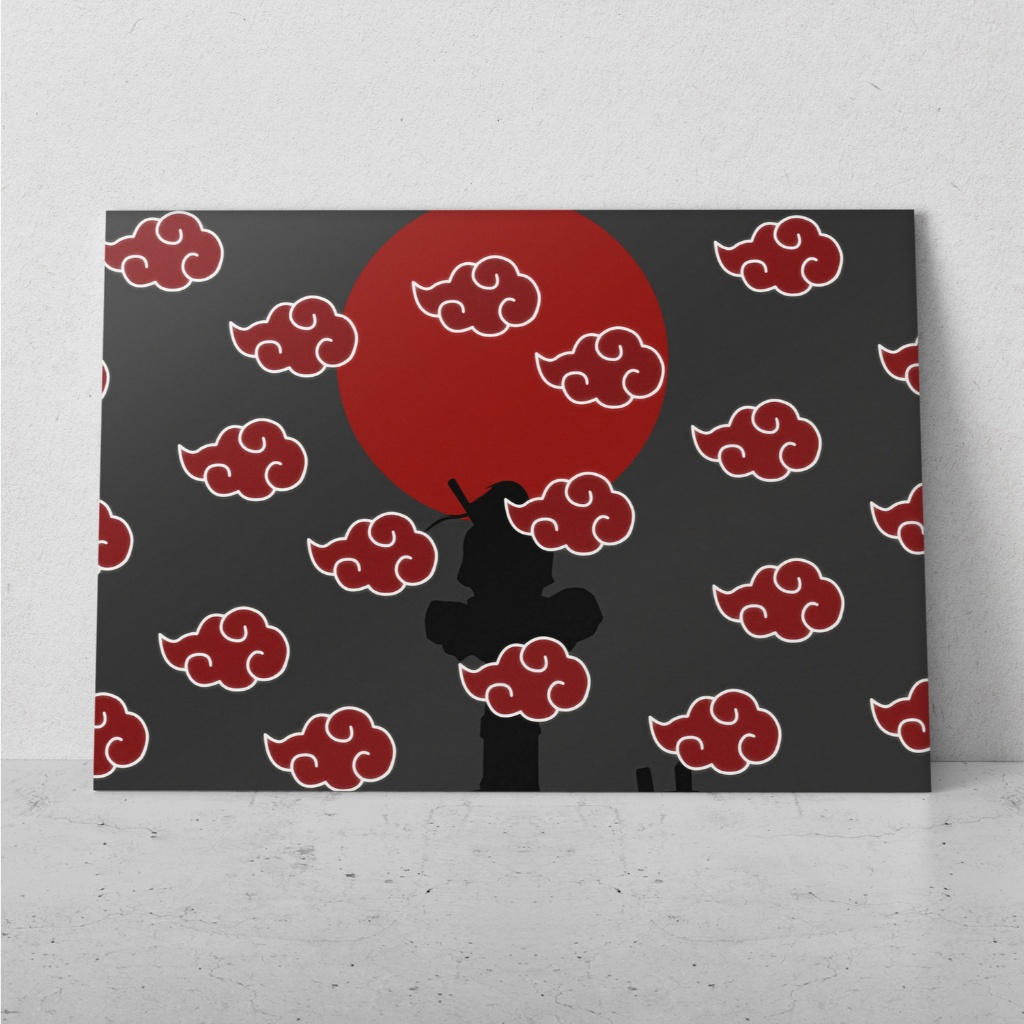 Quadro placa decorativa 1peça 40x60cm mdf adesivo vinil geek anime Naruto Akatsuki decoração para quarto