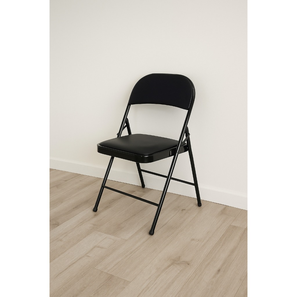 Cadeira Dobrável Preto Portátil Encosto Assento Almofadados Boteco Chair Dance Bares Suporta 160kgs em Oferta na Shopee