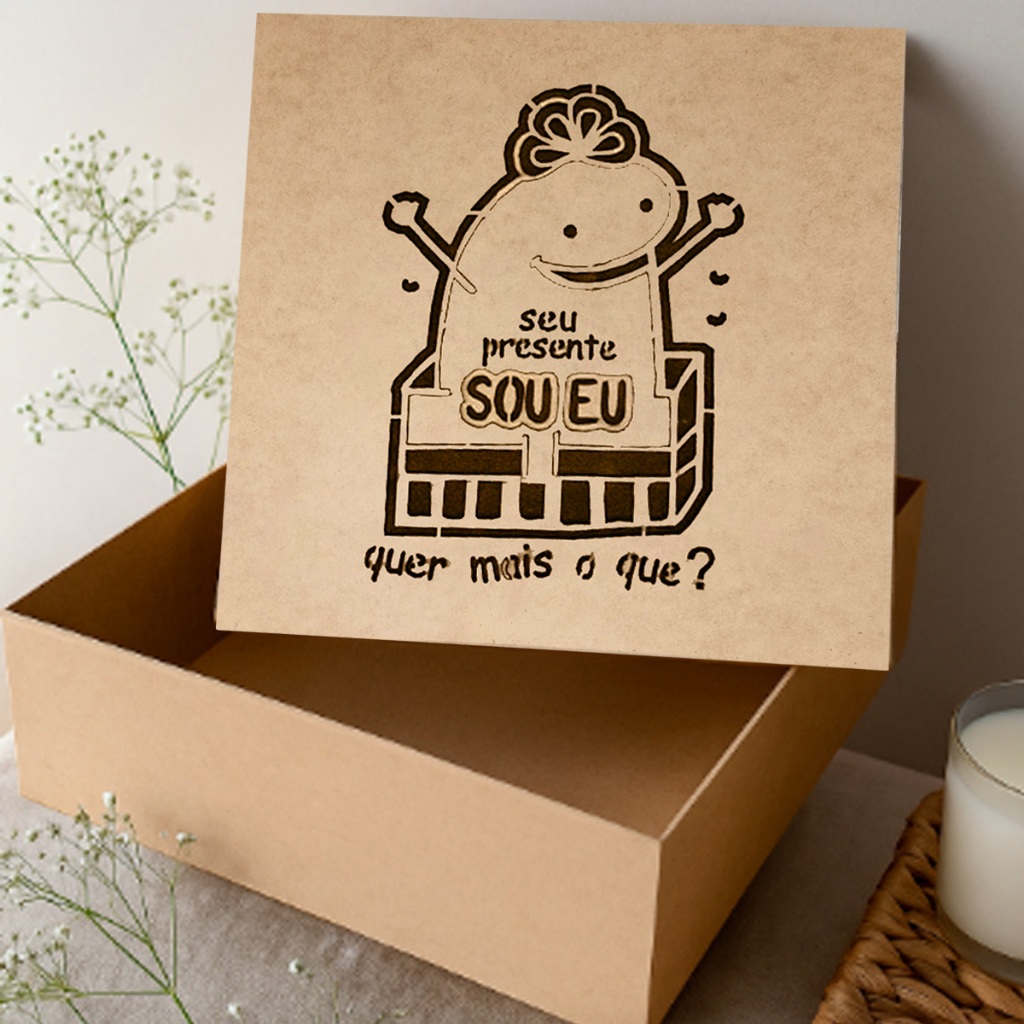 Caixa Grande em MDF Embalagem Presente Para Namorados Bento Flork 30x30x10 em Oferta na Shopee