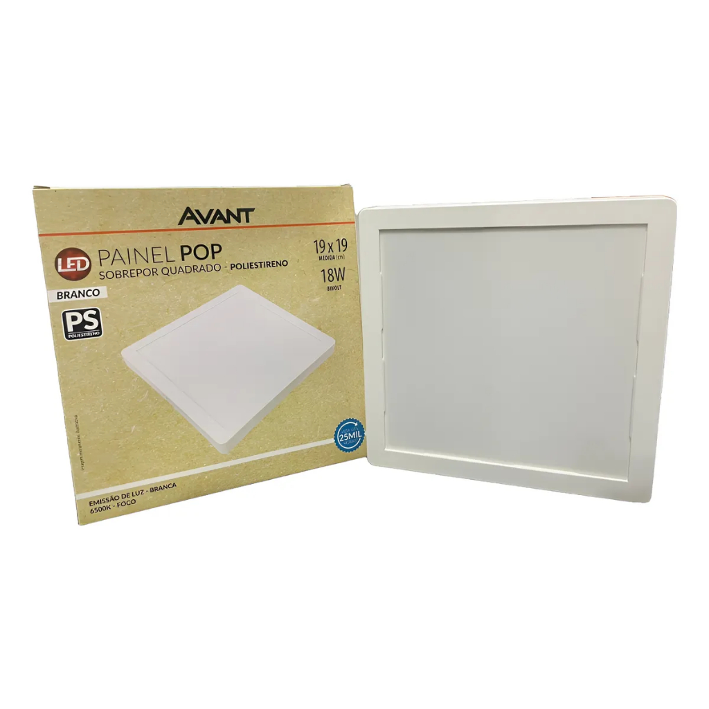 Kit 2 Painel Plafon Led 18w Quadrado Sobrepor Branco Frio Estrutura Branco-frio em Oferta na Shopee