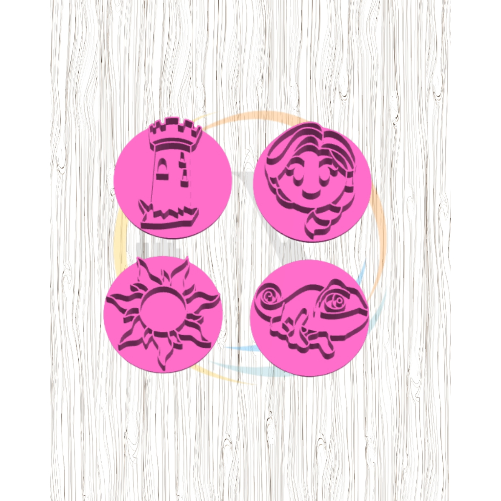 Kit Carimbo Marcador Rapunzel 2cm em Oferta na Shopee