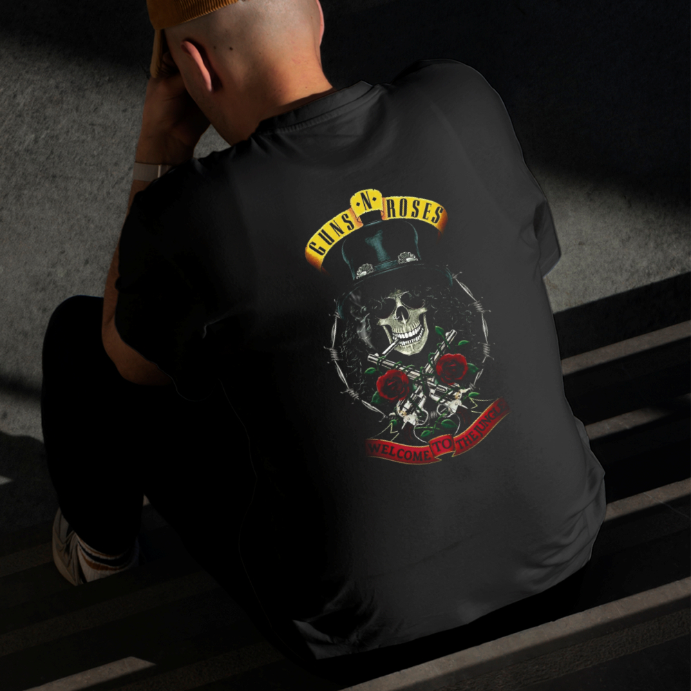 Camiseta Masculina Estampada Esqueleto Velho Oeste Algodão Estilo Conforto Diário Do Tamanho P GG