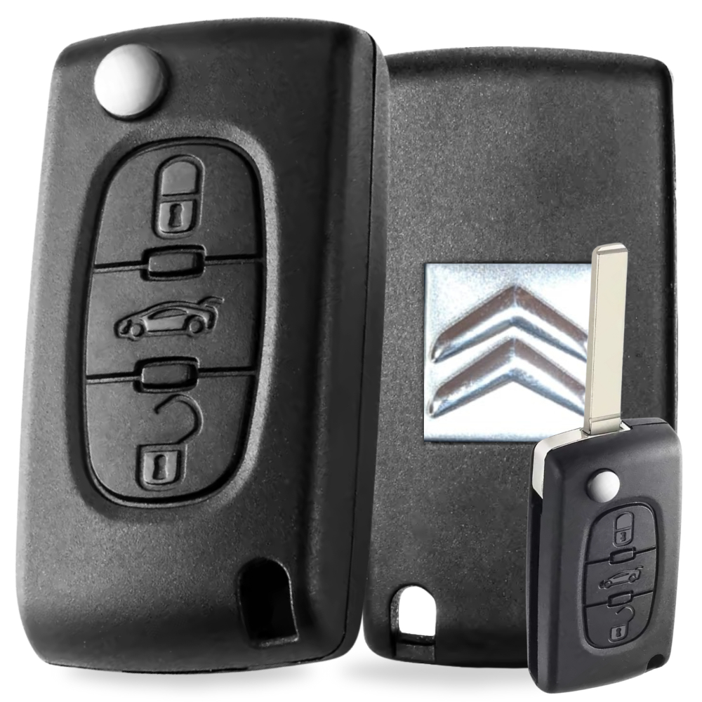 Carcaça Chave Canivete Citroen Porta Mala C4 Pallas Picasso Com Suporte Para Bateria