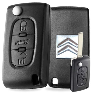 Carcaça Chave Canivete Citroen Porta Mala C4 Pallas Picasso Com Suporte Para Bateria