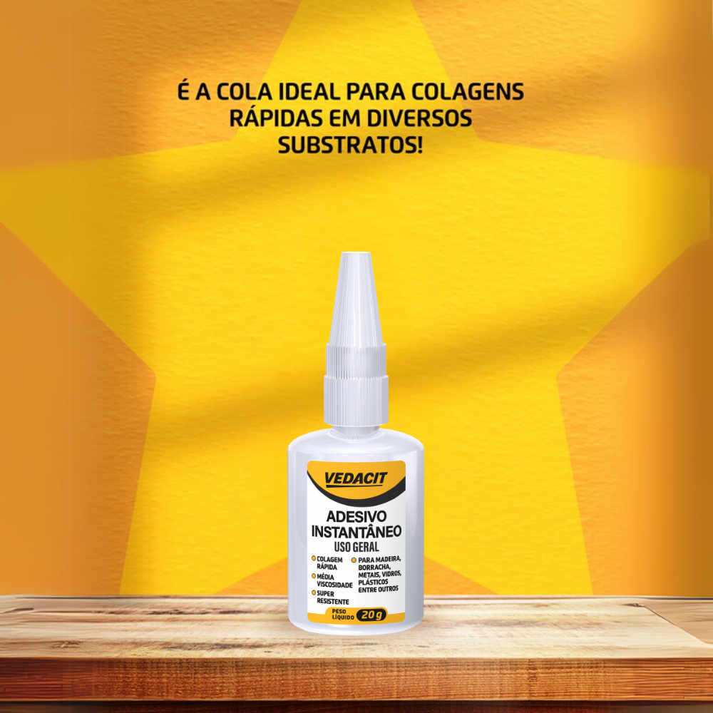 Cola Instantânea Vedacit 793 20g Alta Resistência Cola Tudo Unhas Madeira Plástico Artesanato Multiuso Geral · foto 2