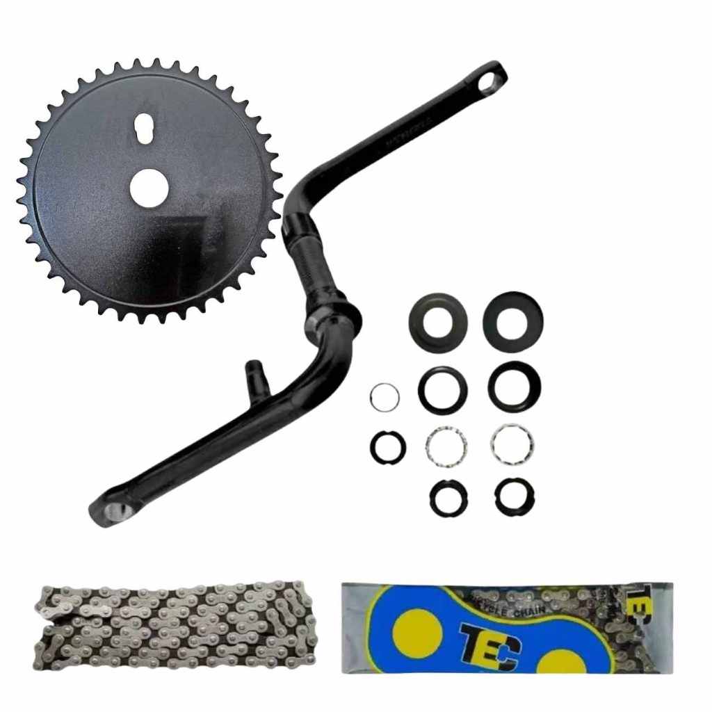 Pedivela Monobloco Bicicleta Coroa  Caixa Central 45mm + Corrente Grossa