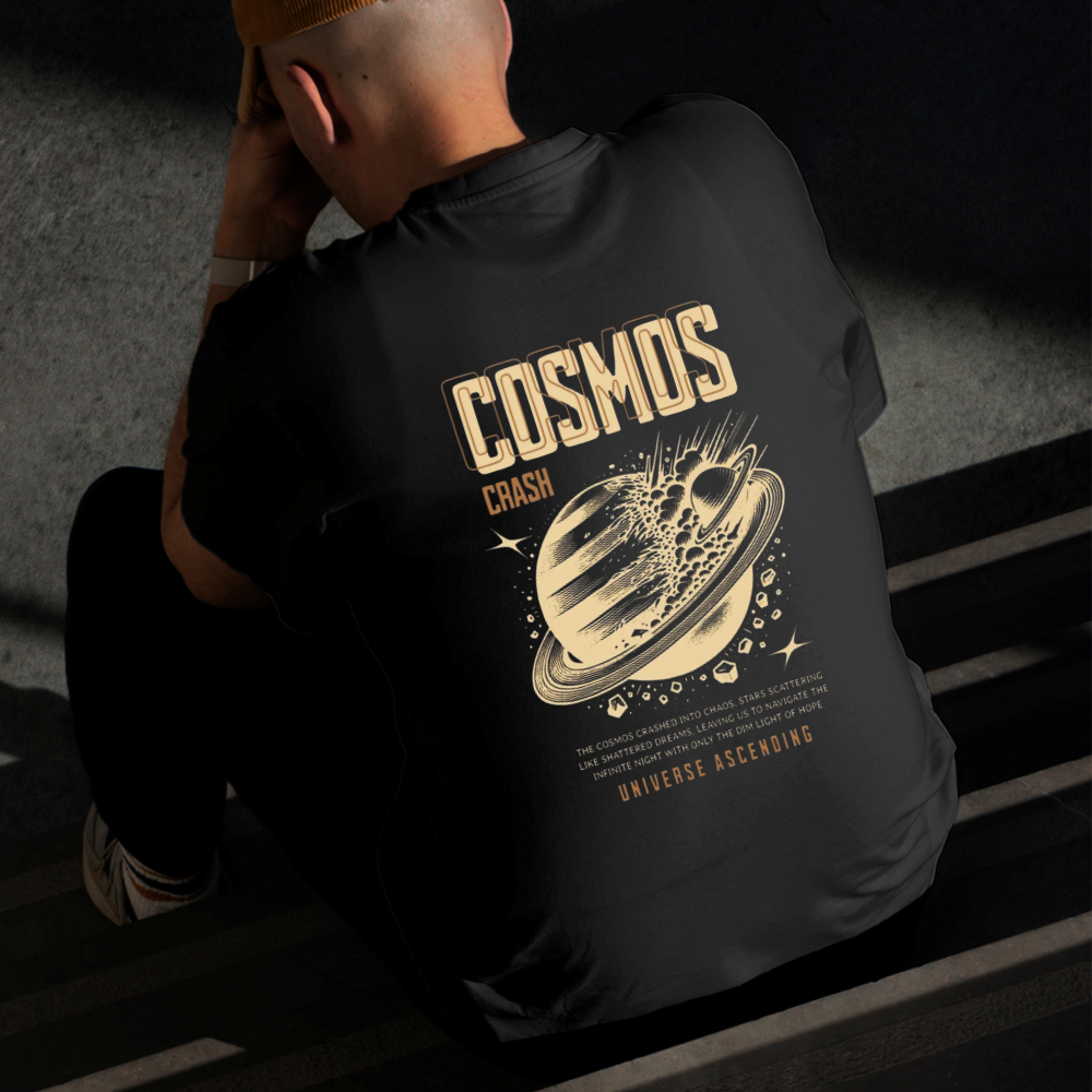 Camiseta Masculina Estampada Cosmos 100% Algodão Estilo Conforto Diário Do Tamanho P ao GG