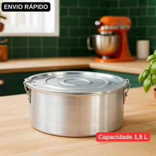 MARMITA COM TRAVA N18 1,5L POTE PARA COMIDA VASILHA COM TRAVA ARMAZENAR COMIDA MARMITA FITNESS  – 1 UN
