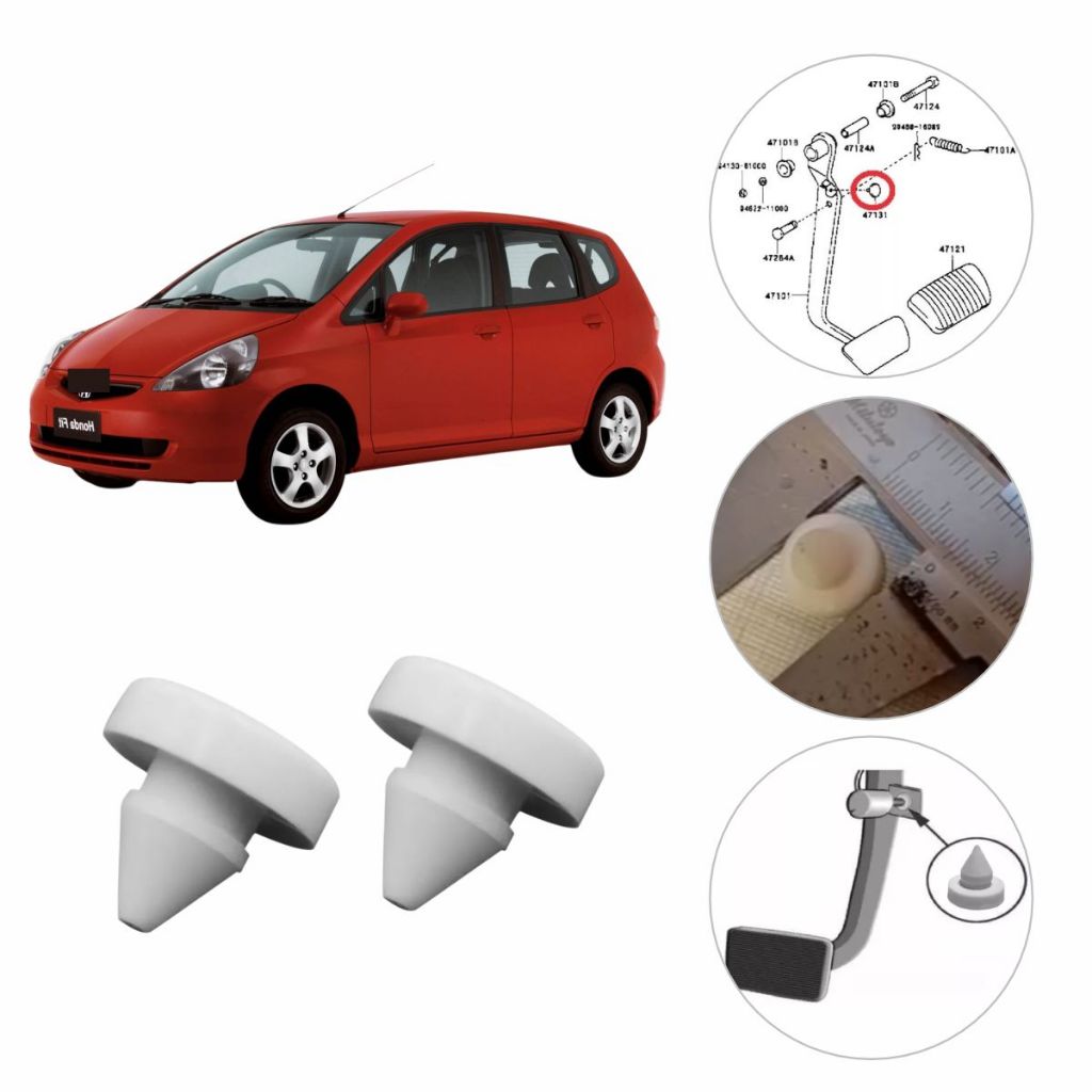 Par de Bucha Batente Pedal Freio Embreagem Honda Fit Civic Accord em Oferta na Shopee