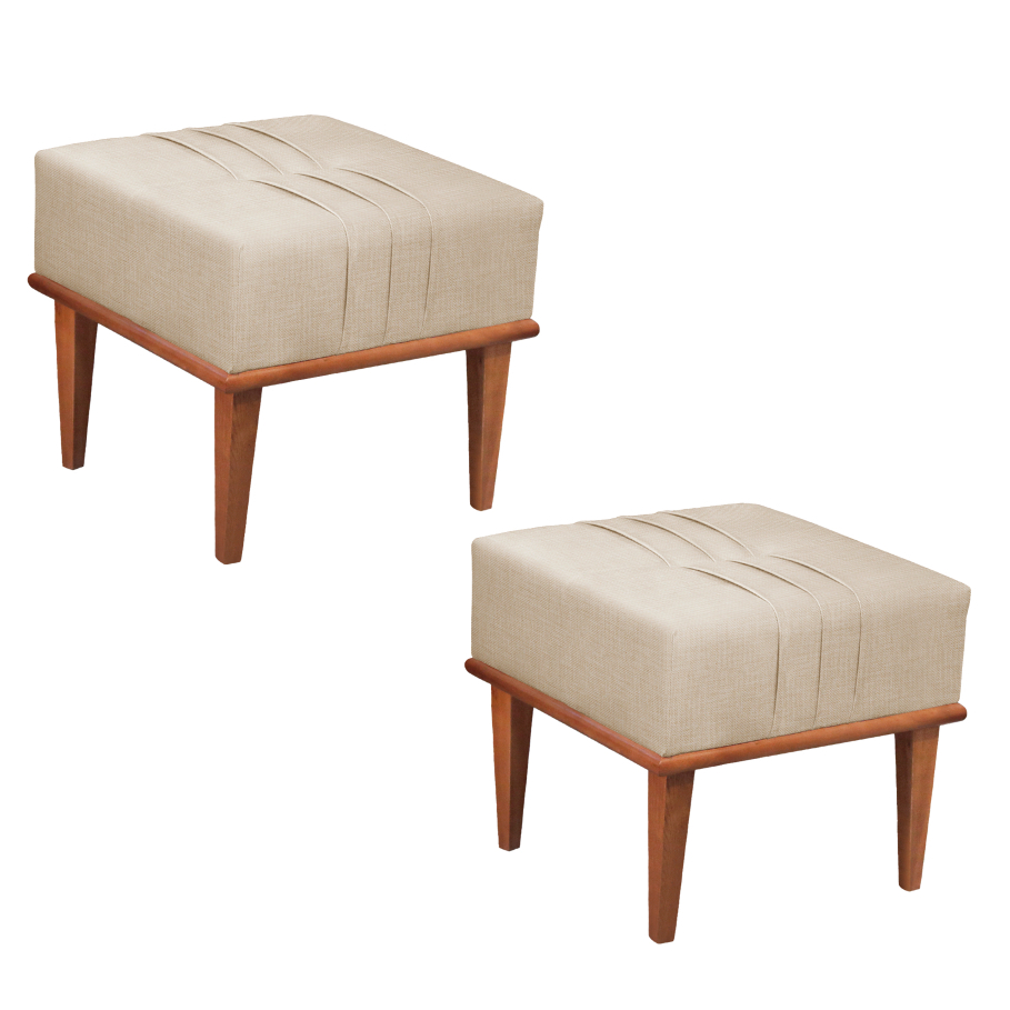 Conjunto - 2 Puffs Banqueta Maya Luxo Castellar Móbile em Oferta na Shopee