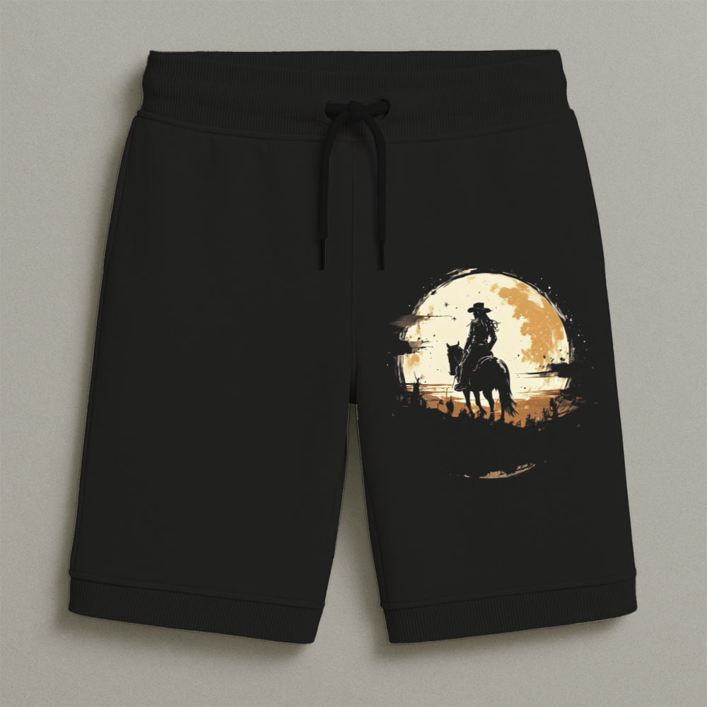 Bermuda Moletom Masculina Infantil Estampada Vaqueira Lua Conforto Streetwear Do Tamanho 8 Ao 16
