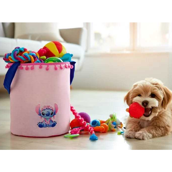 Cesto Organizador Brinquedos Pet Caes Cachorro Gatos Guarda Roupas Cesto Rosa Com Alça