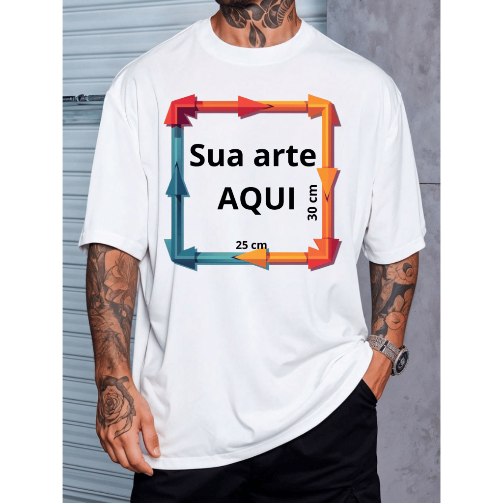 Camiseta Oversize Personalizada 100% Algodão/Personalize Camisa como Quiser em Oferta na Shopee
